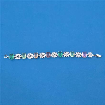 Cubic Zirconia Classic Bracelet With Rhodium Plating