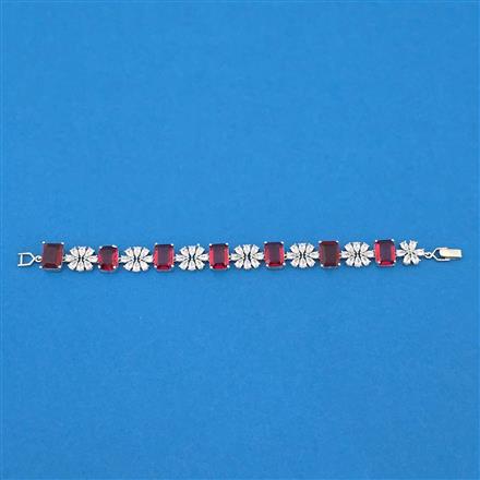Cubic Zirconia Classic Bracelet With Rhodium Plating