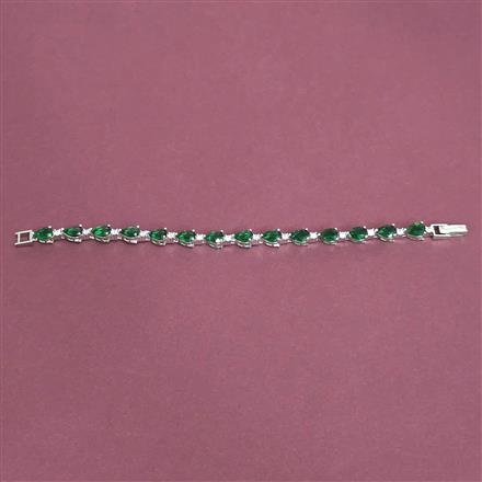 Cubic Zirconia Classic Bracelet With Rhodium Plating