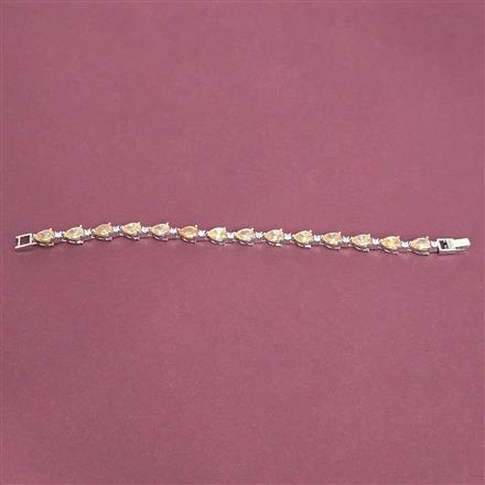 Cubic Zirconia Classic Bracelet With Rhodium Plating