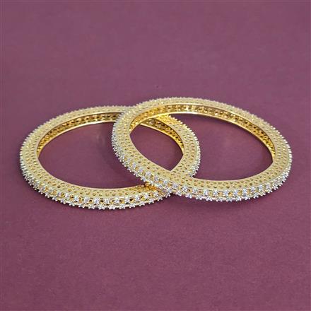 Cubic Zirconia Classic Bangles With 2 Tone Plating