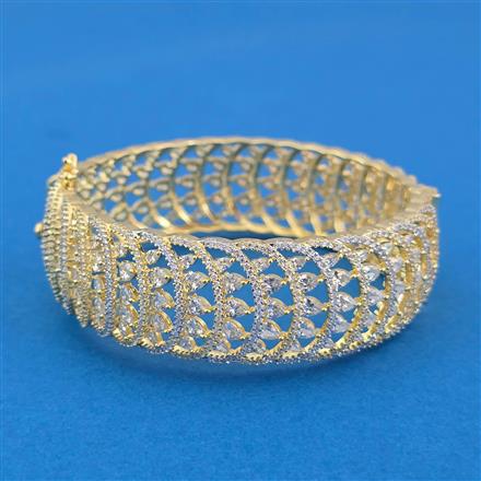 Cubic Zirconia Openable Bangles With 2 Tone Plating