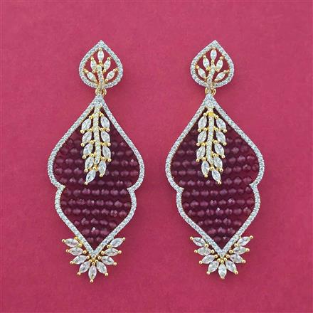 Cz Classic Earring With 2 Tone Plating
