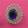 Cz Adjustable Ring With Mehndi Plating