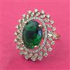 Cz Adjustable Ring With Mehndi Plating