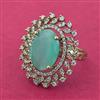 Cz Adjustable Ring With Mehndi Plating
