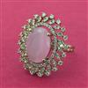 Cz Adjustable Ring With Mehndi Plating