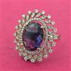 Cz Adjustable Ring With Mehndi Plating