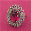 Cz Adjustable Ring With Mehndi Plating