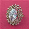 Cz Adjustable Ring With Mehndi Plating