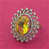 Cz Adjustable Ring With Mehndi Plating