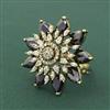 Cz Adjustable Ring With Mehndi Plating