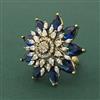 Cz Adjustable Ring With Mehndi Plating