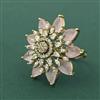 Cz Adjustable Ring With Mehndi Plating