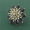Cz Adjustable Ring With Mehndi Plating