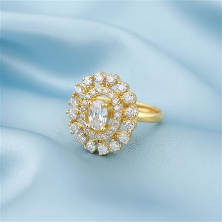 Cz Adjustable Ring With Rhodium Plating