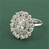 Cz Adjustable Ring With Rhodium Plating