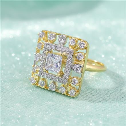Cz Adjustable Ring With Rhodium Plating
