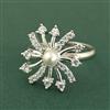 Cz Adjustable Ring With Rhodium Plating