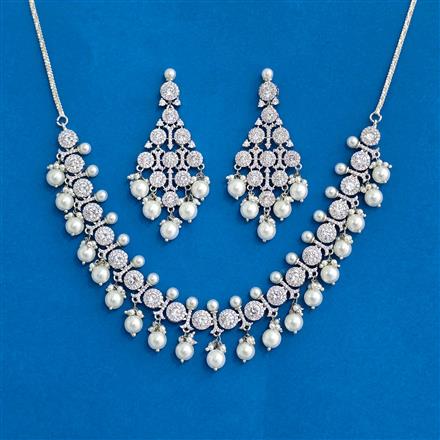 Cz Moti Necklace With 2 Tone Plating