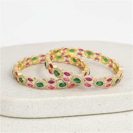 Cz Classic Bangles With 2 Tone Plating
