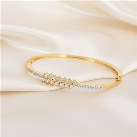 Cz Openable Kada With 2 Tone Rhodium Plating