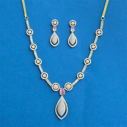 Cz Classic Necklace With 2 Tone Plating