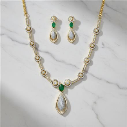 Cz Classic Necklace With 2 Tone Plating