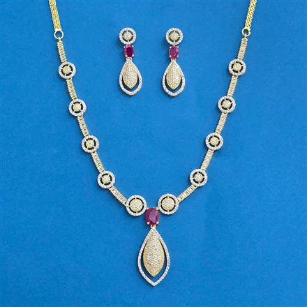 Cz Classic Necklace With 2 Tone Plating