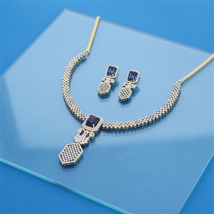Cz Classic Necklace With 2 Tone Plating