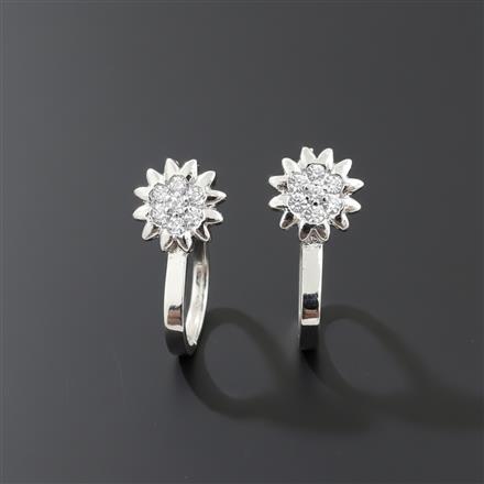 Cz Pressing Nose Ring With Rhodium Plating