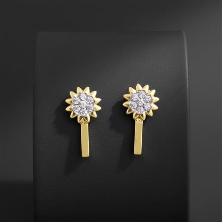 Cz Pressing Nose Ring With 2 Tone Plating