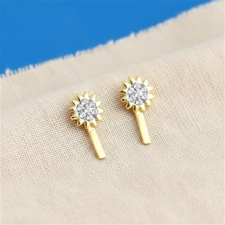 Cz Pressing Nose Ring With 2 Tone Plating