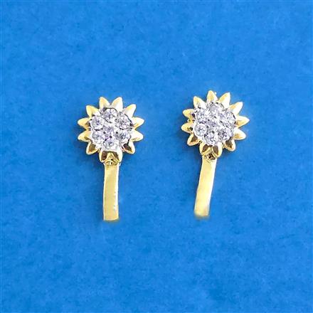 Cz Pressing Nose Ring With 2 Tone Plating