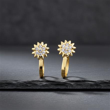 Cz Pressing Nose Ring With Gold Plating
