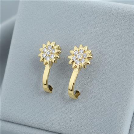 Cz Pressing Nose Ring With Gold Plating