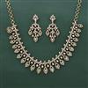 Cz Classic Necklace With Mehndi Rhodium Plating