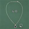 Cz Classic Pendant Set With Rhodium Plating