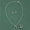 Cz Classic Pendant Set With Rhodium Plating