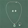 Cz Classic Pendant Set With Rhodium Plating