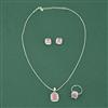Cz Classic Pendant Set With Rhodium Plating