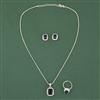 Cz Classic Pendant Set With Rhodium Plating