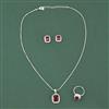 Cz Classic Pendant Set With Rhodium Plating