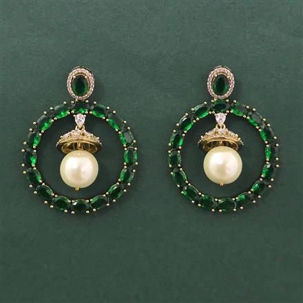 Cz Classic Earring With Mehndi Plating