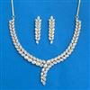 Cz Classic Necklace With Mehndi 2 Tone Rhodium Plating