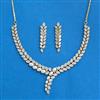 Cz Classic Necklace With Mehndi 2 Tone Rhodium Plating
