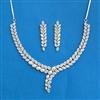 Cz Classic Necklace With Mehndi 2 Tone Rhodium Plating