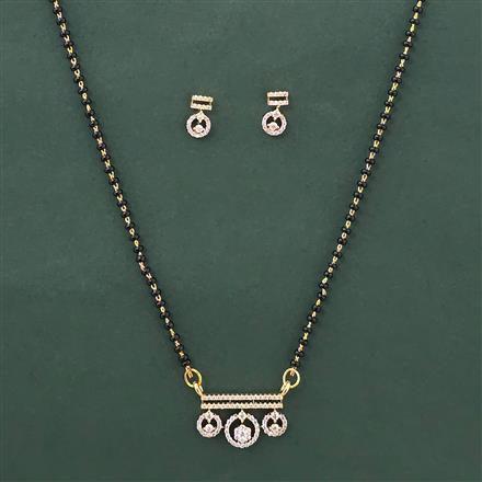Cz Classic Mangalsutra With 2 Tone Rhodium Plating