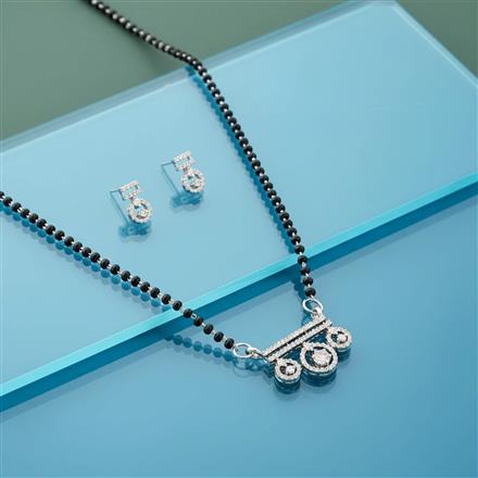 Cz Classic Mangalsutra With 2 Tone Rhodium Plating