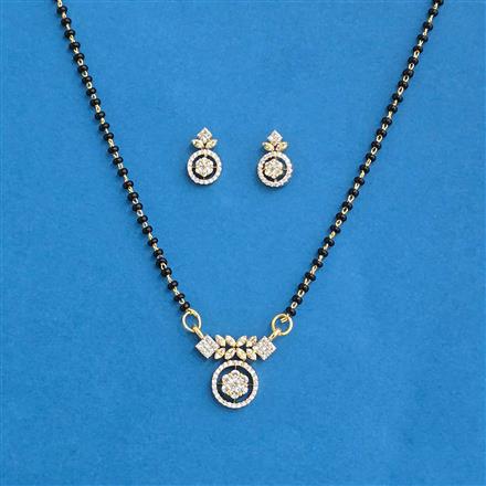 Cz Classic Mangalsutra With 2 Tone Rhodium Plating